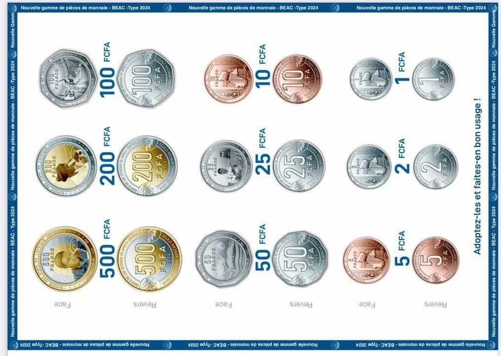 Cemac : La banque centrale met officiellement en circulation, sa nouvelle gamme de pièces de monnaie composée de 9 dénominations