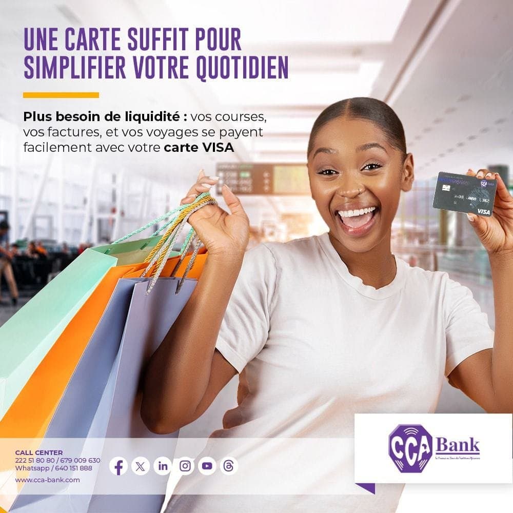 Voyagez, payez et gagnez avec la Carte VISA CCA-BANK !