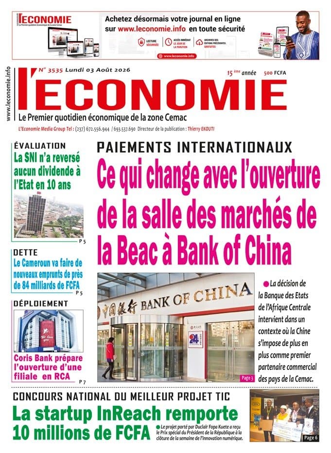 N°3535 du journal L’Economie du Lundi 03 Août 2026