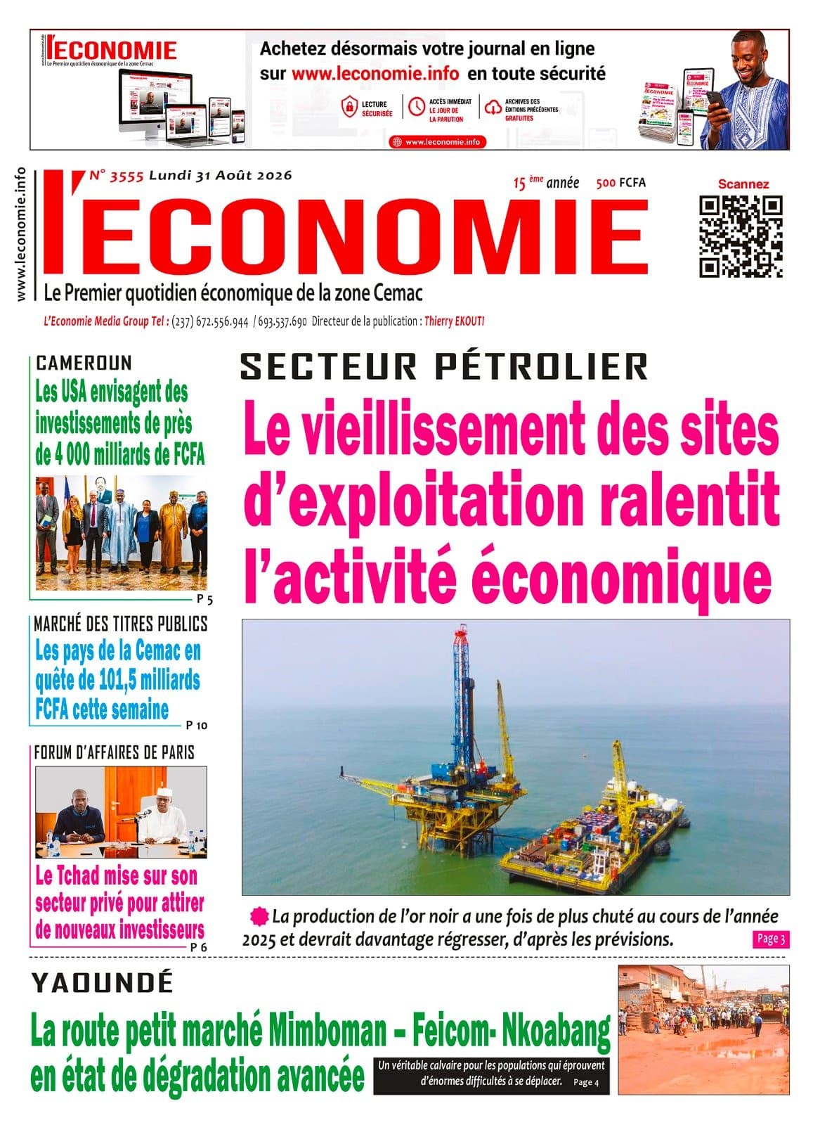 N°3555 L’Economie du Lundi 31 Août 2026
