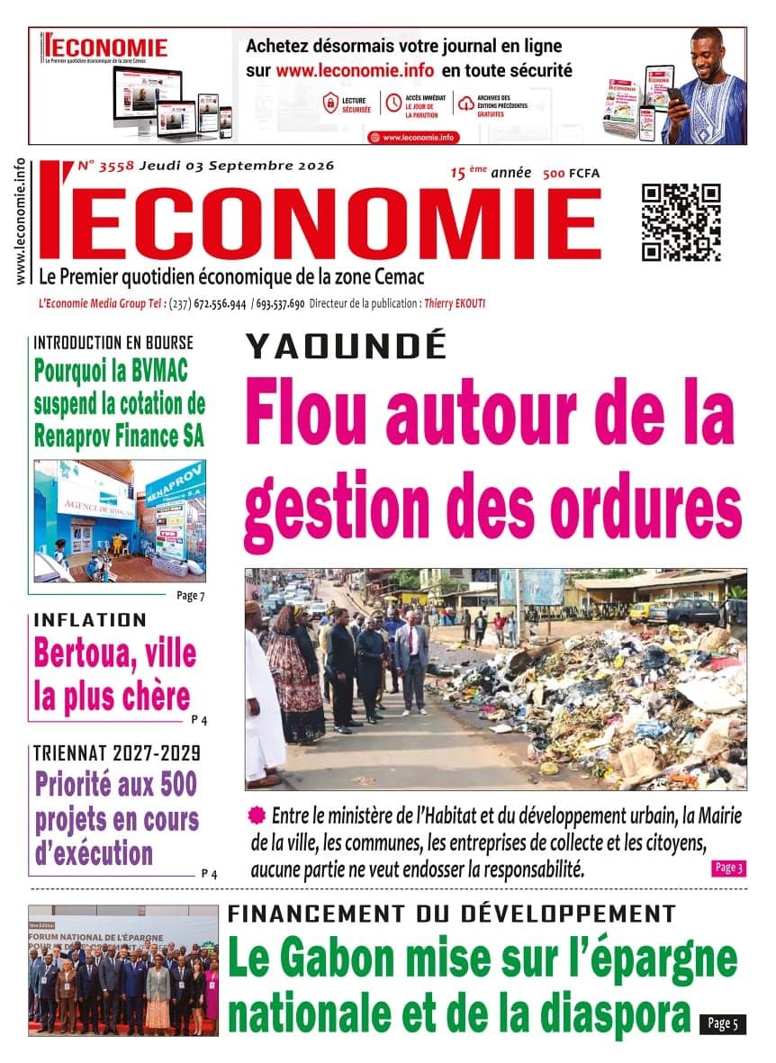 3558 L »Economie du Journal du Jeudi 03 Septembre 2026
