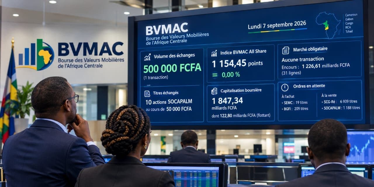 BVMAC : Une transaction de 500 000 FCFA concentre toute l’activité de la séance