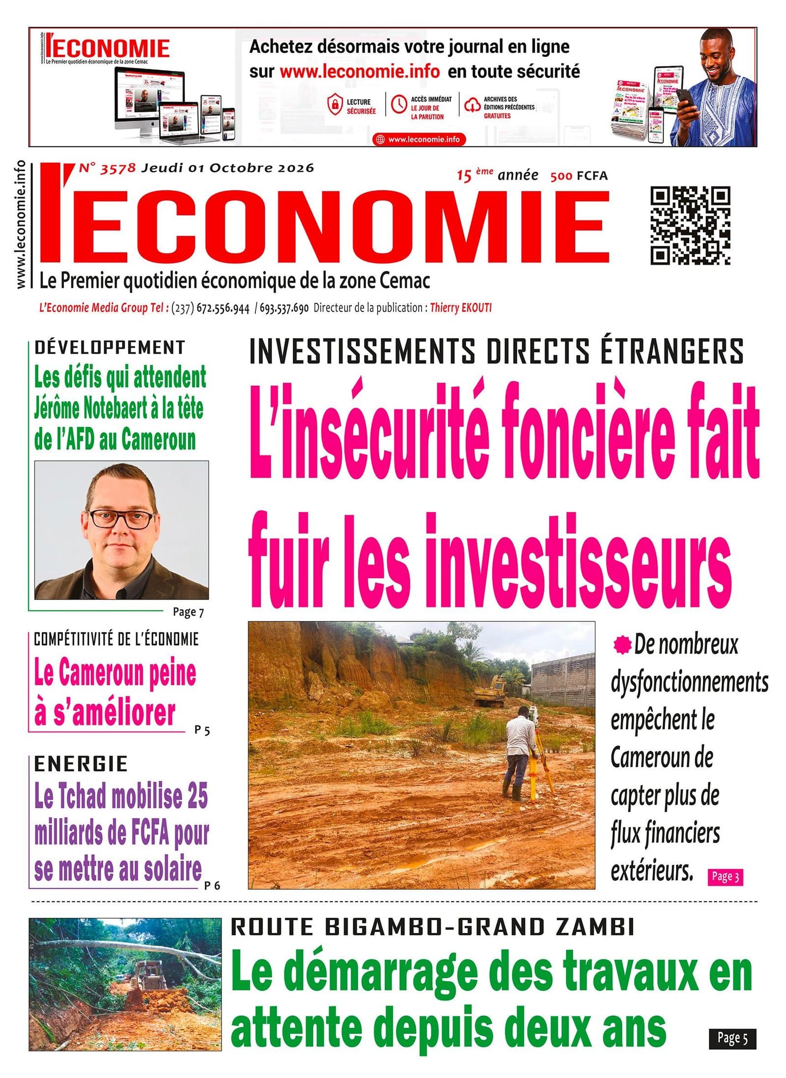 3578 L’Economie du Jeudi 01 Octobre 2026