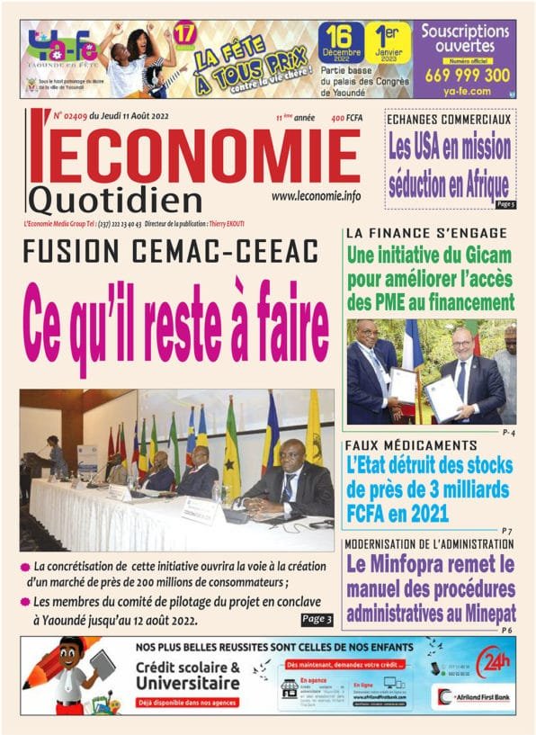 N°02409 de l'Economie du Jeudi 11 Aout 2022