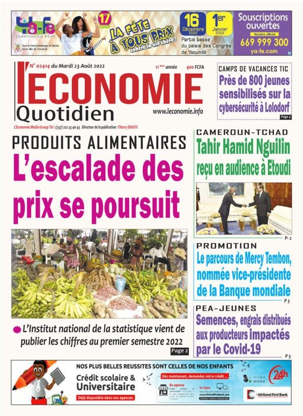 N°02414 de L'Economie du Mardi 23 Août 2022