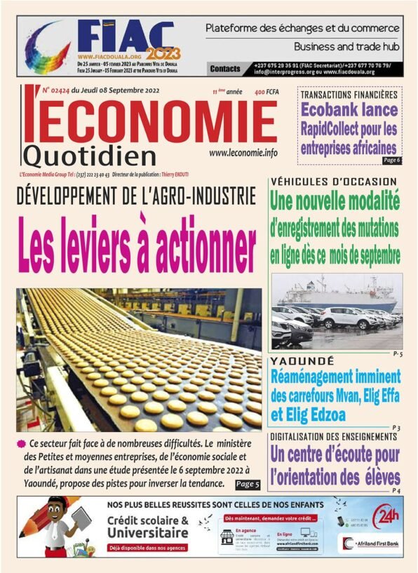 N°02424 L'Economie du Jeudi 08 septembre 2022