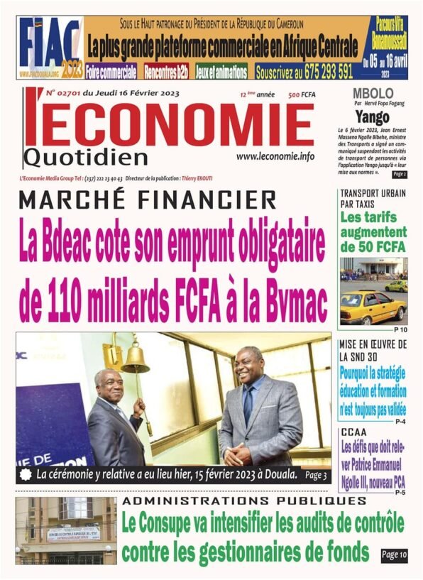 N° 02701du journal le quotidien L'Économie