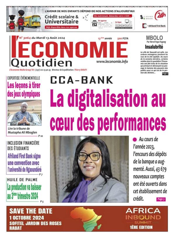 N°3064 du Journal le quotidien L'Economie ce mardi 13 Août 2024