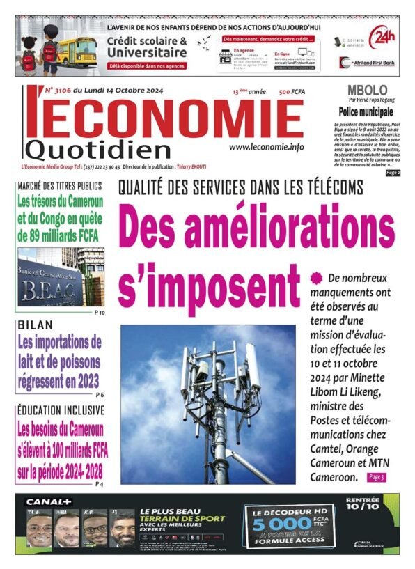 N°3106 du quotidien L'ECONOMIE du 14 octobre 2024