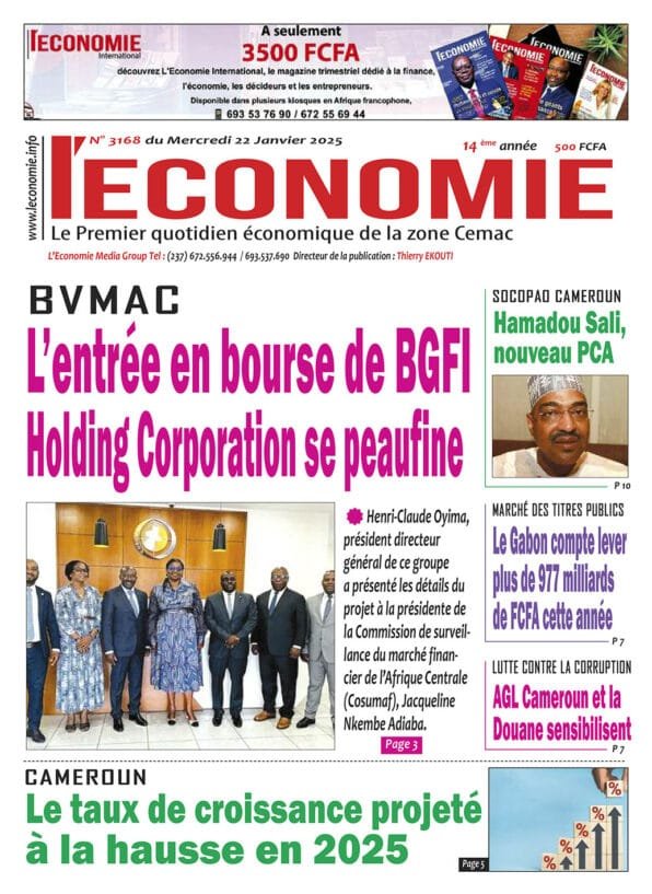 N°3168 du journal L'Economie du Mercredi 22 Janvier 2025