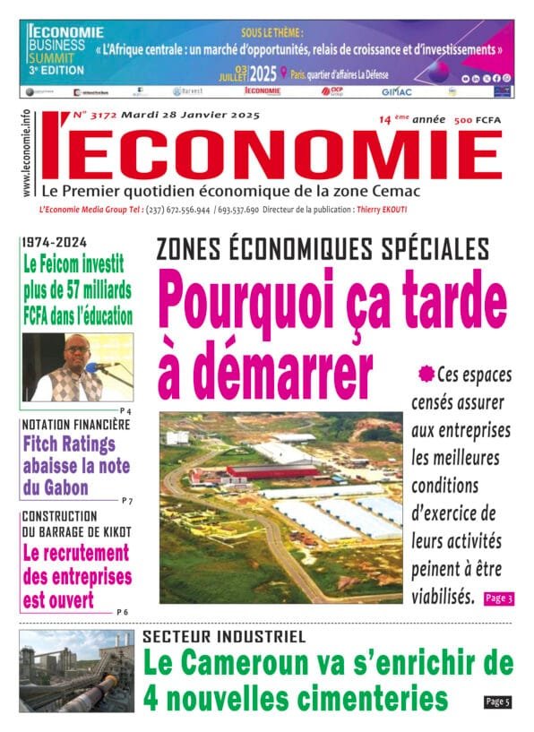 N°3172 du journal L'Economie du Mardi 28 Janvier 2025