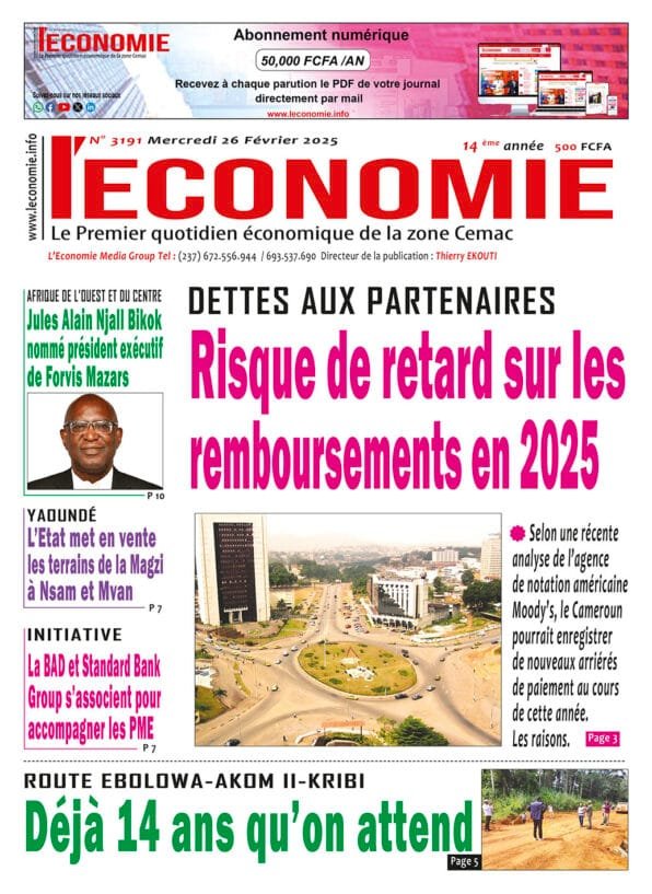N°3191 du journal L'Economie du Mercredi 26 Février 2025