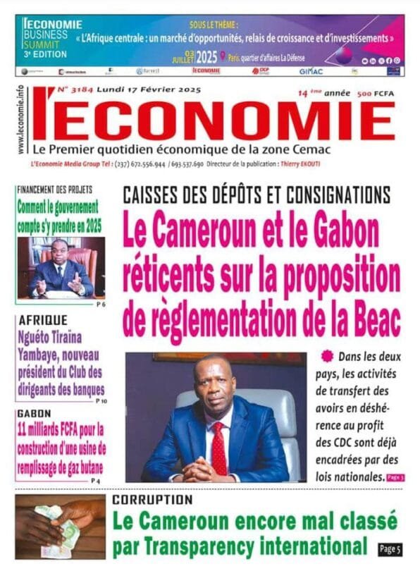 N°3184 Journal L'Economie du Lundi 17 Février 2025
