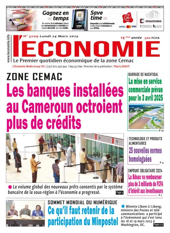 N°3209 du Journal L'Economie du Lundi 24 Mars 2025