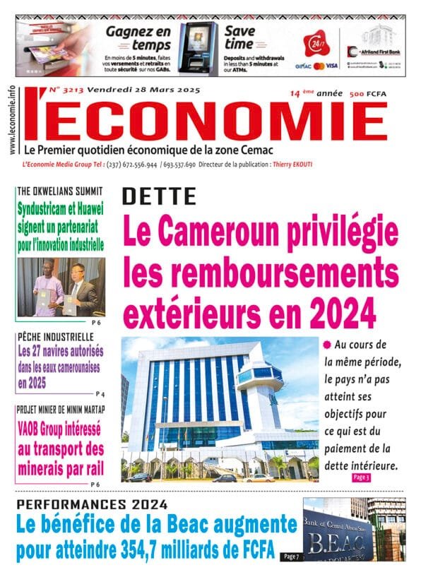 N°3213 du Journal L'Economie du Vendredi 28 Mars 2025