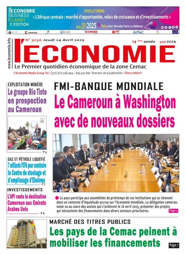 N°3230 du journal L'ECONOMIE du Jeudi 24 Avril 2025