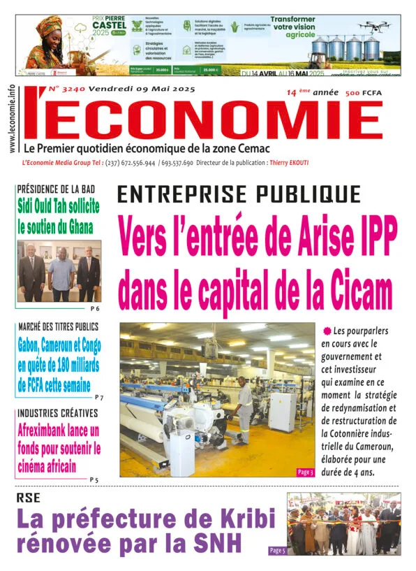 N°3240Journal L'Economie du Vendredi 09 Mai 2025