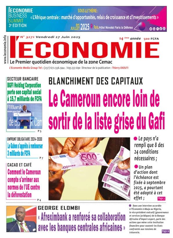 N°3271 du Journal L'Economie du Vendredi 27 Juin 2025