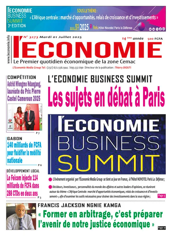 N°3273 du journal L'Economie du Mardi 01 Juillet 2025