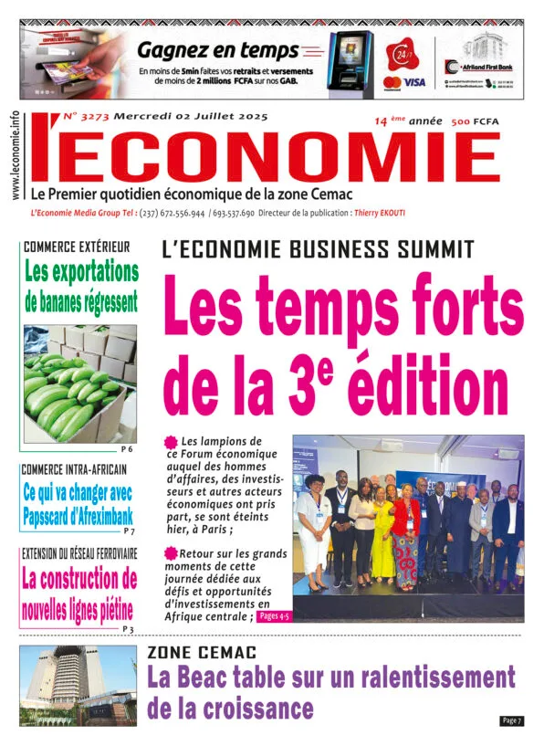 N°3274 du journal L'Economie du Mercredi 02 Juillet 2025