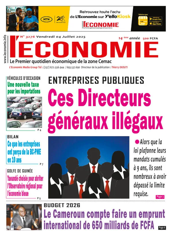 N°3276 du journal L'Economie du Vendredi 04 Juillet 2025