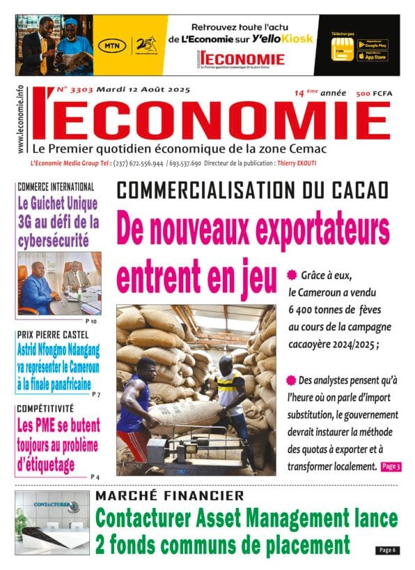 N°3303 Journal L'Economie du Mardi 12 Août 2025