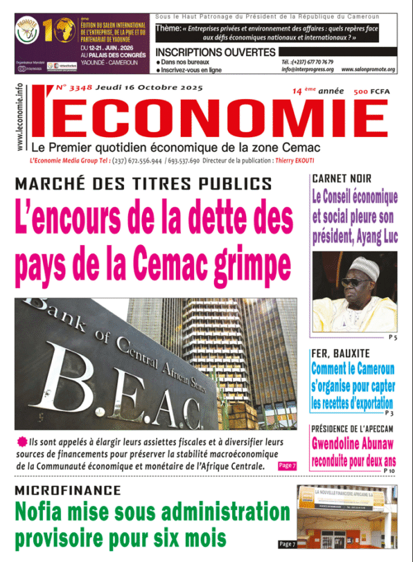 N°3349 du journal L'Economie du Jeudi 16 Octobre 2025